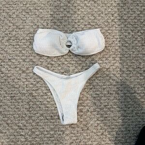 White Textured Bikini Set